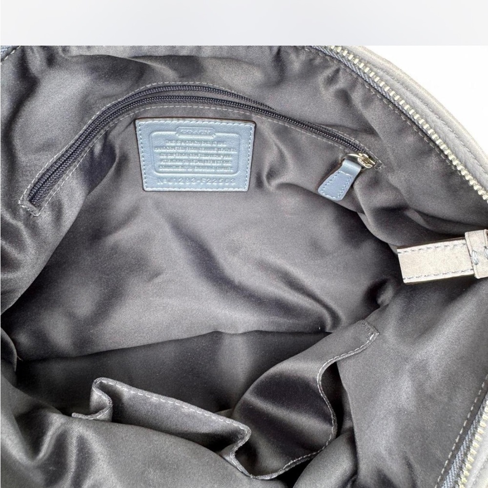 COACH (#F22563) "Madison Sophia"
Shimmery Blue Grey Pleated Leather
Satchel - Picture 3 of 8